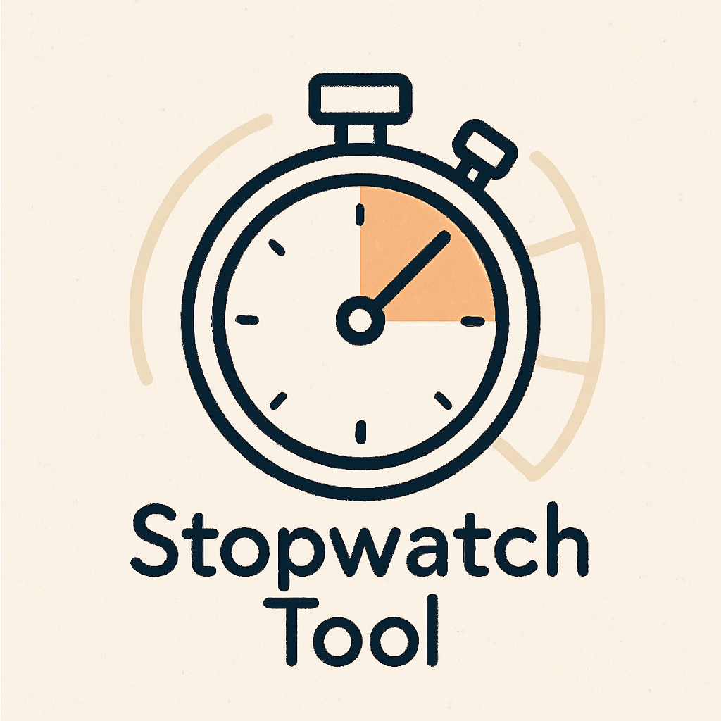A friendly illustration of a stopwatch with motion lines, symbolizing the Stopwatch Tool. Perfect for timing your workouts, sprints, or even just your coffee breaks.